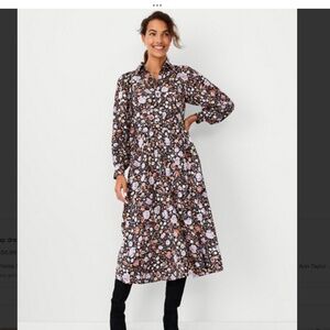 Ann Taylor black multi color floral dress